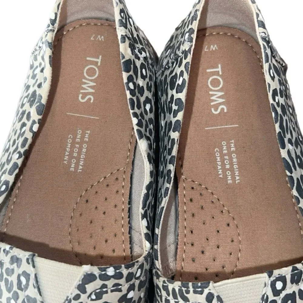 Toms Slip-On Woven Avalon Sneakers - Tan/Leopard (7)